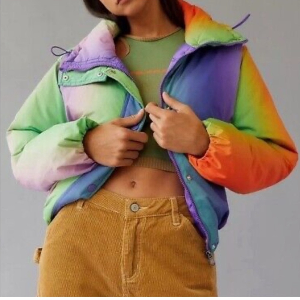 BDG vibrant isla lightweight funnel neck Puffer Jacket urban outfitters nwot xs